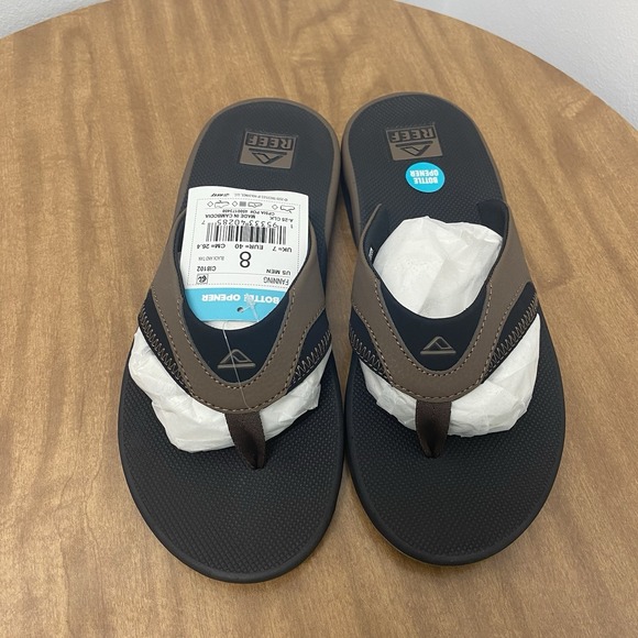 Reef Other - Reef Mens Sandals 2026 Fanning Mens size 8 Brown Black Flip Flop Bottle opener